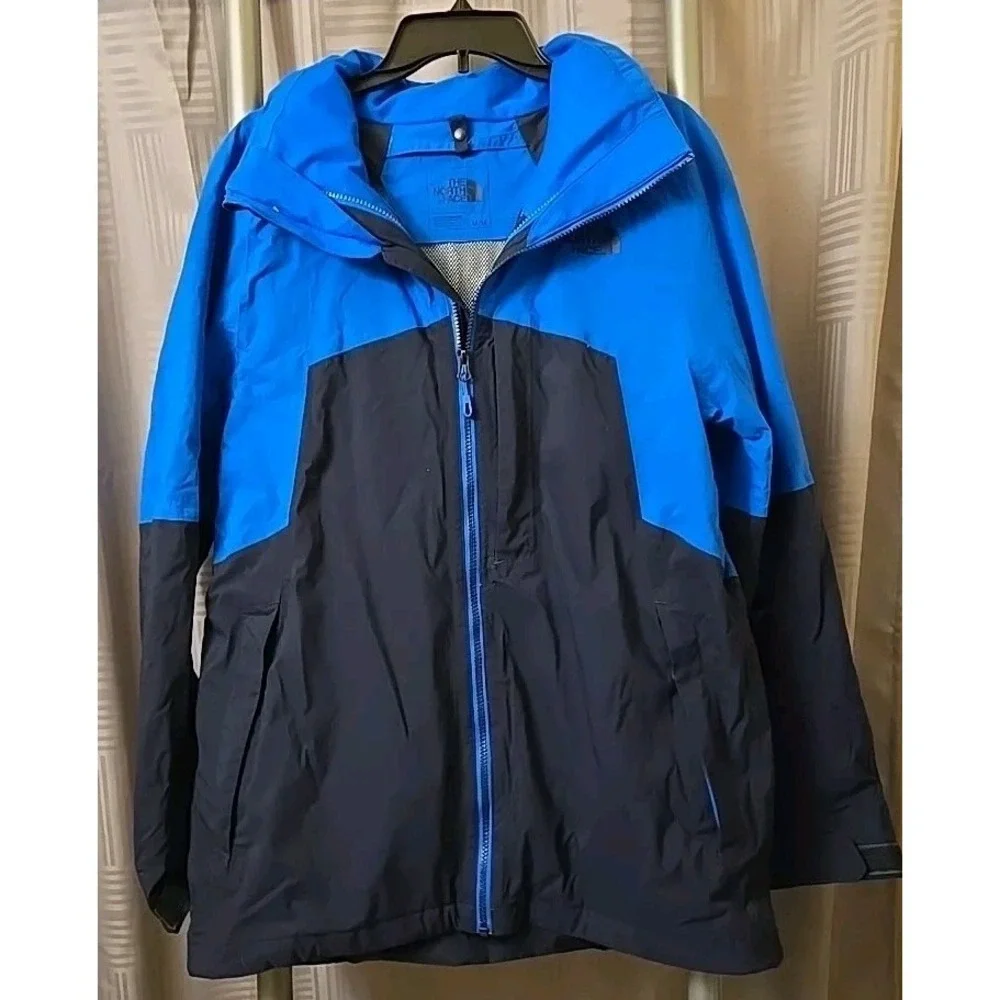 THE NORTH FACE Blue Black Hooded Jacket RN 61661 CA 30516 Zip Men Size Medium‎